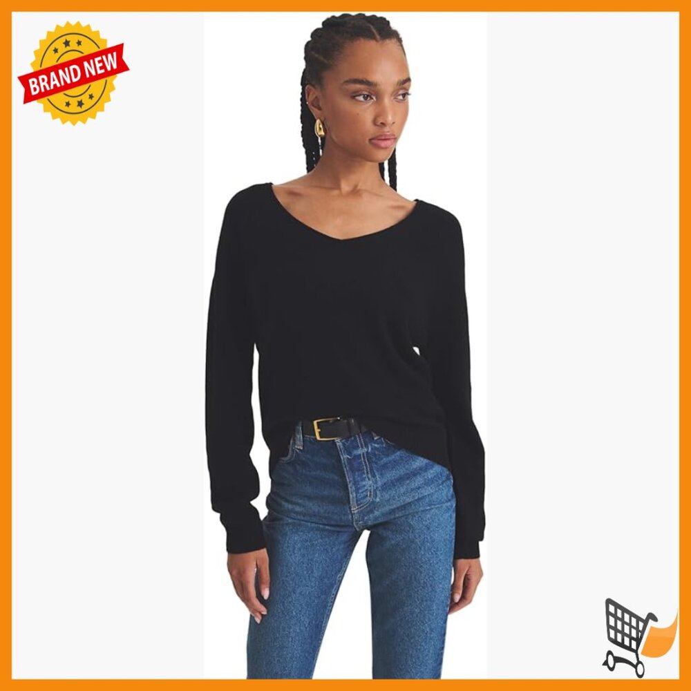 Lightweight Cashmere V-Neck Pullover Sweater Long… - image 1